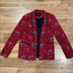 Bernice for Anthropologie Red Floral Blazer